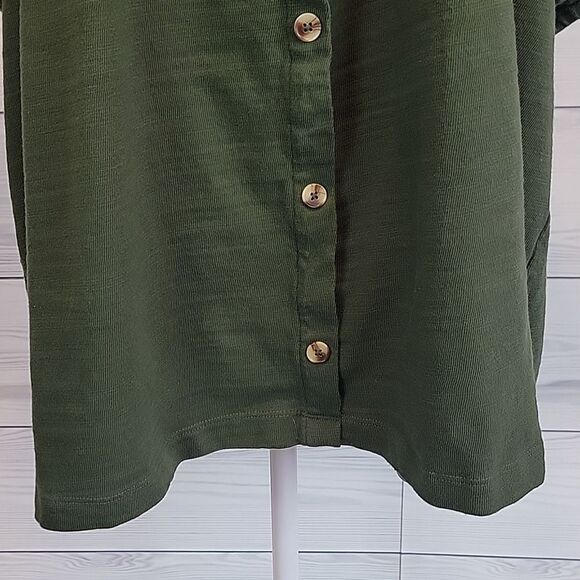 Lane Bryant square neck button-down knit top - green Women's Size 26/28 - Picture 3 of 10
